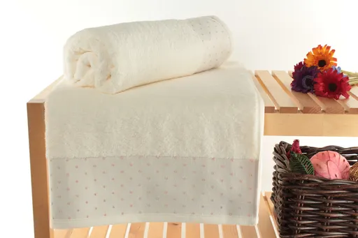 Set prosoape de baie, L'essentiel Maison, Pitircik, Ecru / Crem