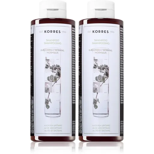 Korres Aloe & Dittany Set Șampon pentru păr normal și subțire pachet duo