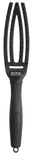 Perie Profesionala Curbata Din Par De Mistret si Nailon Olivia Garden Fingerbrush Care Iconic BoarNylon Full Black S -M