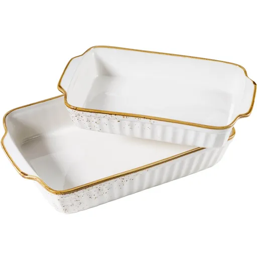 Mäser Set de 2 vase pentru copt Pintar White cupuncte maro