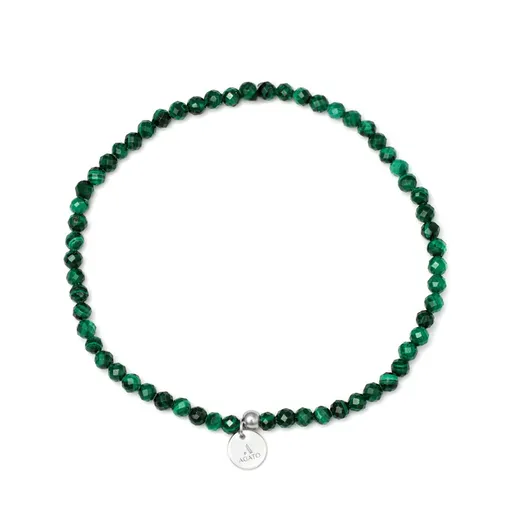 Agato Brățară din mărgele minerale cu malachit POL-B07/17G