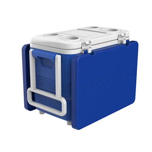 Lada frigorifica cu masa si rotite Kale Termos 77746, 45 L, Mentinere rece, Pasiva, Albastru/Alb