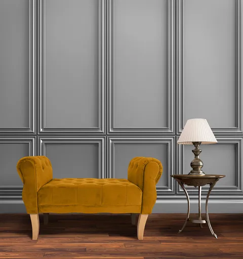 Bancheta, Bedora, Lemn/Catifea, Velvet Mustard