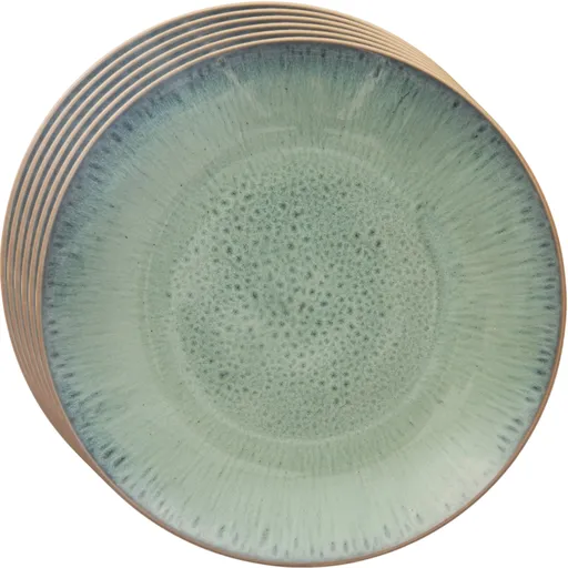 Orion Set de farfurii ceramice adânci Glaze verde 27 cm, 6 buc., verde