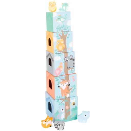 Small foot Stacking Tower Pastel Animals turn de construcție 12m+ 10 buc