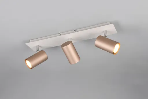 Plafoniera Marley, TRIO, 48x9x15 cm, 35W, 3x GU10, metal, alb/bronz