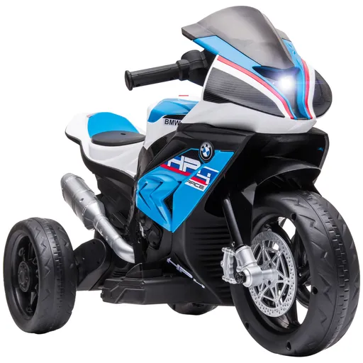 Motocicleta electrica pentru copii 18-60 luni HOMCOM BMW HP4 cu licenta, 3 roti 6V, Albastru| Aosom Romania