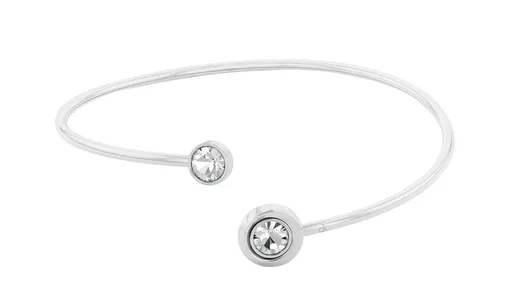 Calvin Klein Brățară deschisă solidă cu cristale Twisted Bezel Solitaire 35000773