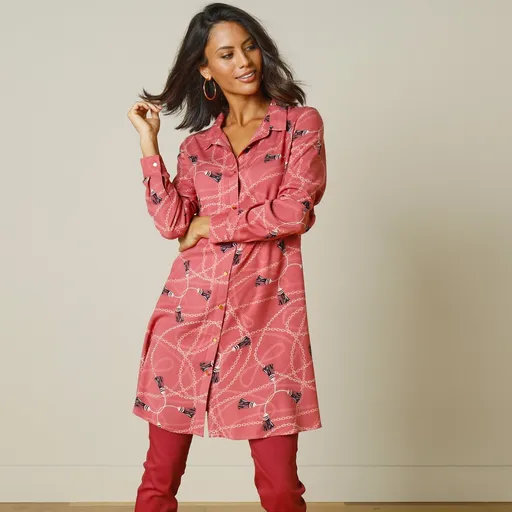 Tunică lungă cu imprimeu lanț