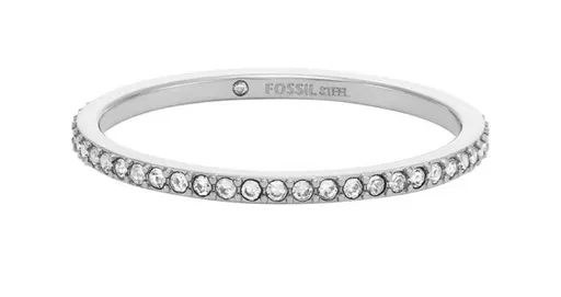 Fossil Inel din oțel strălucitor Ellis Pavé JF04687040 52 mm