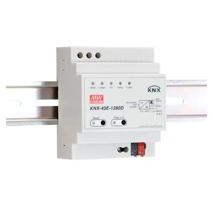 Sursa KNX/EIB Mean Well KNX-40E-1280D, 38.4W, 30VDC, 1280mA, montare sina DIN