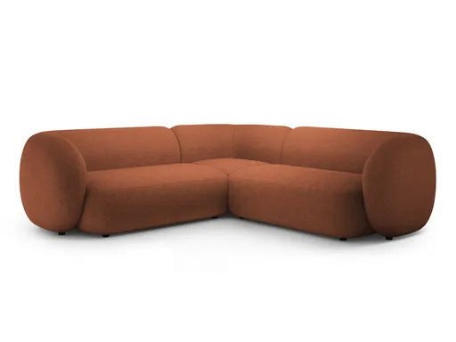 Coltar simetric 5 locuri, Kate, Micadoni Home, 252x252x76 cm, tesatura boucle, teracota