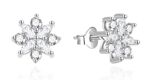 Agato Cercei din argint Fulgi de nea cu zircon AGT-E156PW