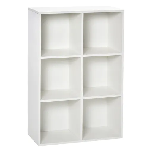 HOMCOM Mobile Libreria a 6 Cubi Moderno a Parete in Legno Bianco | Aosom Romania