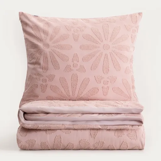 Lenjerie de pat King Size, Silva, Homla, 200x220 cm, 3 piese, microfibra din poliester, roz