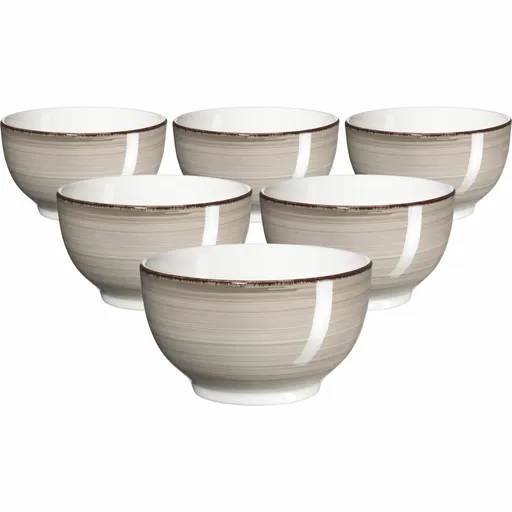 Mäser Set de 6 boluri Bel Tempo 14 cm, taupe, maro taupe
