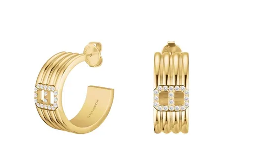 Rosefield Cercei moderni placați cu aur cu cristale clare Fine Octagon JEOSG-J1181