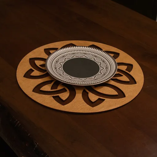 Set de covorașe de masă din lemn, Hermia, 790PYN1157, Dimensiune: 36 x 36 cm (6 bucăți), Miere