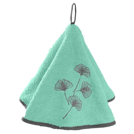 Set de 2 prosoape rotunde cu broderie ginkgo