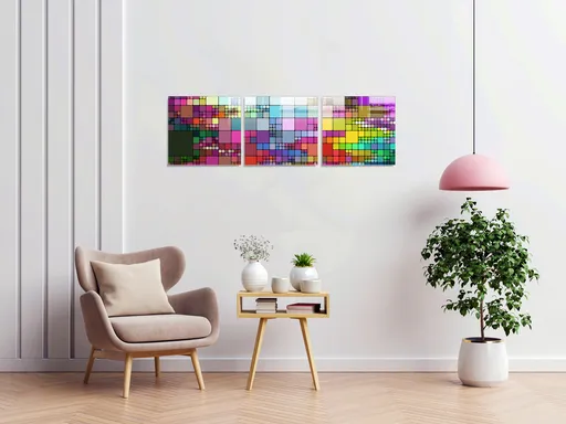 Tablou decorativ, 1404, 60 x 60 cm, 3 piese, Multicolor