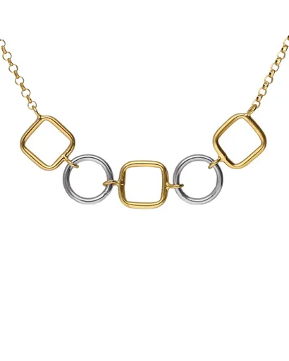 Victoria Cruz Colier elegant bicolor din argint Nivola A5509-BG