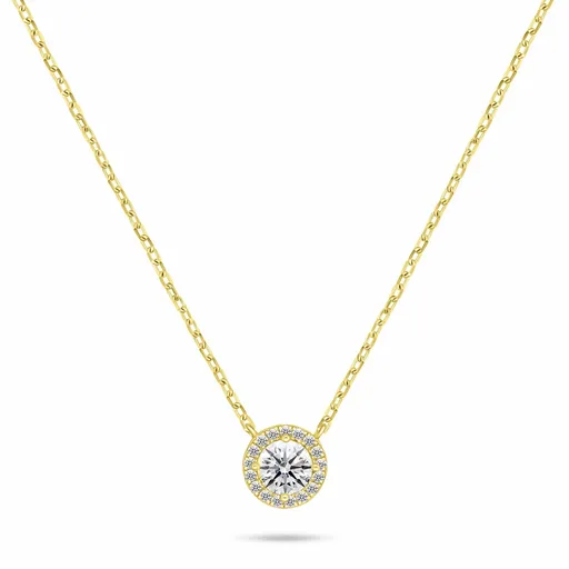 Brilio Silver Colier strălucitor placat cu aur cu zirconi NCL136Y