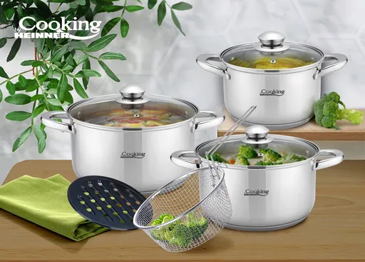 Set de gatit Victoria, Cooking by Heinner, 8 piese, inox