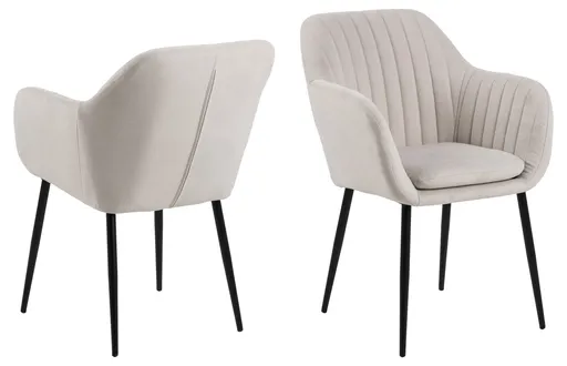 Scaun Emilia, Actona, 57x61x83 cm, poliester/otel, bej nisip