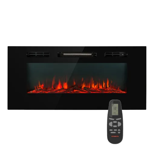 Klarstein Galeras, șemineu electric de perete și de încorporat, 1800 W, LED, 3 culori, temporizator