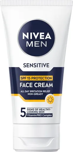 Nivea Cremă protectoare pentru ten SPF 15 Men Sensitive (Face Cream) 75 ml