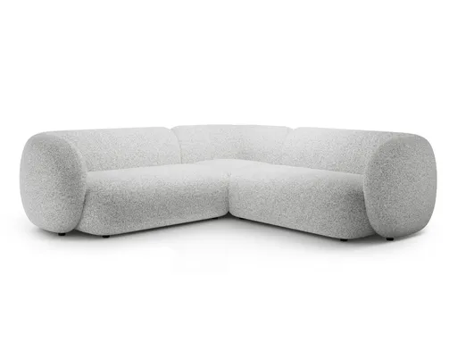 Coltar simetric 5 locuri, Kate, Micadoni Home, 252x252x76 cm, tesatura structurata, gri deschis melanj