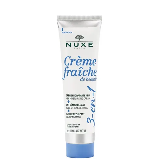 Nuxe Cremă hidratantă, lapte demachiant și masca de umplere 3în1 Creme Fraiche De Beauté (Moisturising Cream, Make-up Remover Milk and Plumping Mask)