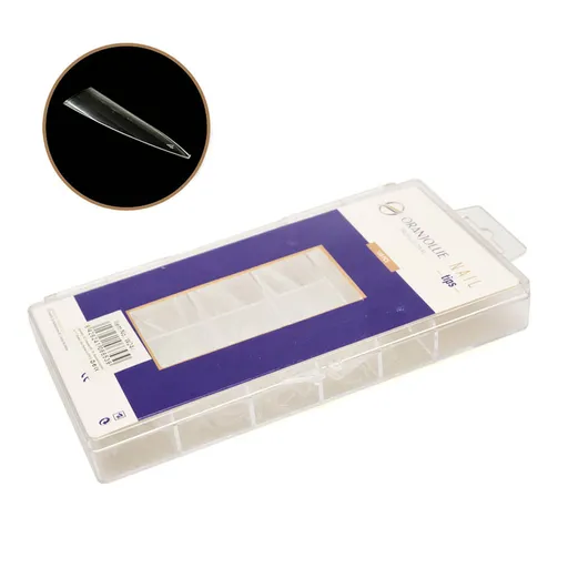 Tips stiletto transparent 100 buc Oranjollie