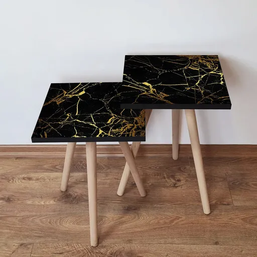 Set masute 2 piese, Hanah Home, 2Shp184, Negru