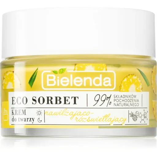 Bielenda Eco Sorbet Pineapple cremă de față, pentru hidratare și iluminare 50 ml