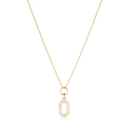 Sif Jakobs Colier de lux placat cu aur cu zirconii cubice Capizzi SJ-N42230-CZ-YG