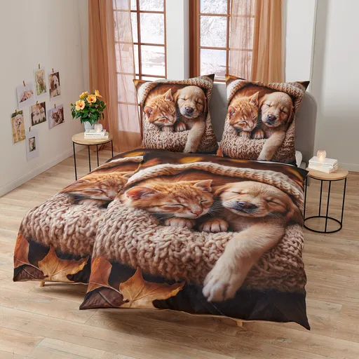 Lenjerie de pat Kitten and puppy