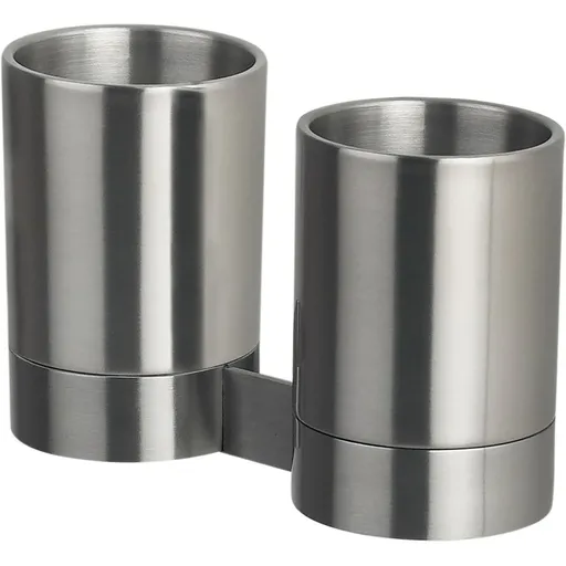 Două pahare de periuțe de dinți Spirella Nyo, oțelinoxidabil periat