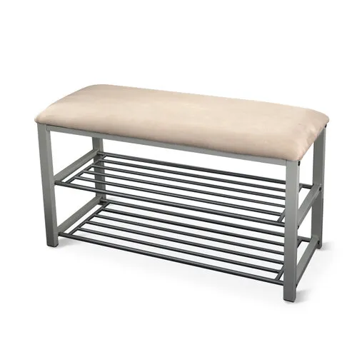 Bancă cu suport pentru pantofi Langella gri , 49cm, gri