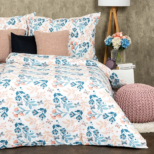 Lenjerie pat 4Home Blooming garden, bumbac crepona, 220 x 200 cm, 2 buc. 70 x 90 cm