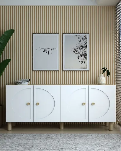 Consola, Hanah Home, Inci KB150 Bohem, 150x75x35 cm, Stejar Safir / Alb