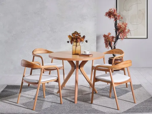 Set masa si 4 scaune, Hanah Home, Lindy, Natural