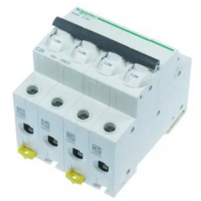 Siguranta automata 4P 20A Schneider A9K24420, curba C, 6 kA
