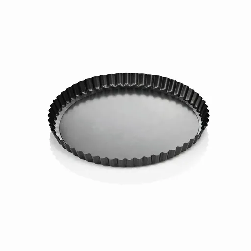 Tava de copt tarte, Tescoma Delicia, cu baza detasabila, 28 cm Ø, inox