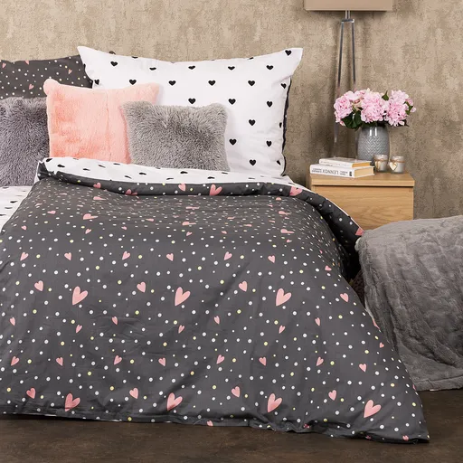 Lenjerie de pat din bumbac 4Home Inimioare, 140 x 200 cm, 70 x 90 cm