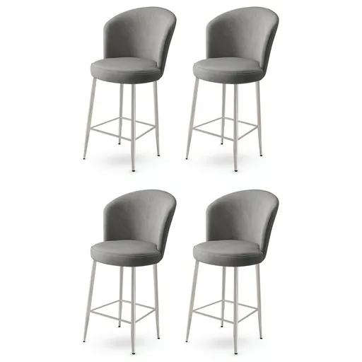Set de scaune de bar Fora Grey and Chrome, 4 buc., gri, 4 buc