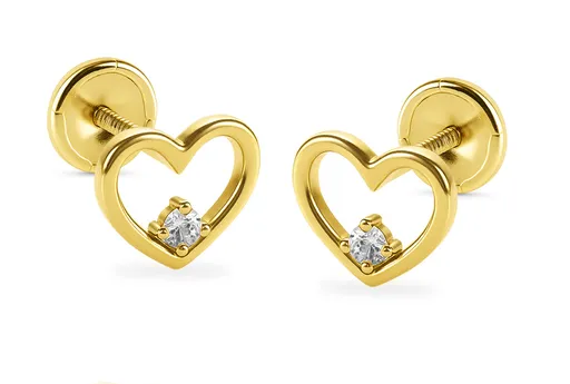Brilio Cercei gingași din aur galben Inimă 14/255.231/17ZIR