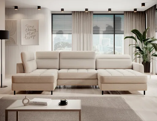 Coltar extensibil dreapta 4 locuri ELTAP, RT-18RAQ, Berrto, 306x165x100 cm, lemn/poliester, bej