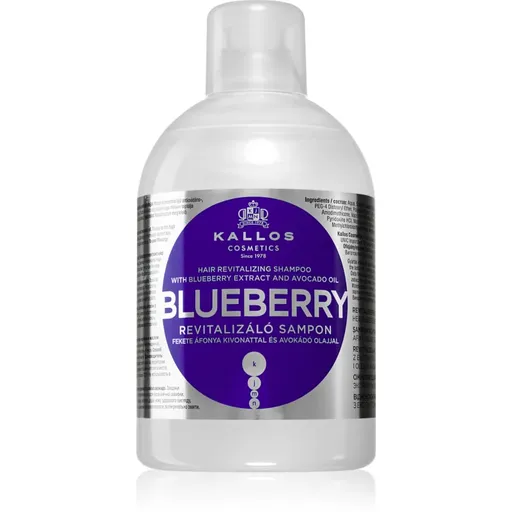 Kallos KJMN Professional Blueberry șampon regenerator pentru par uscat, deteriorat si tratat chimic 1000 ml