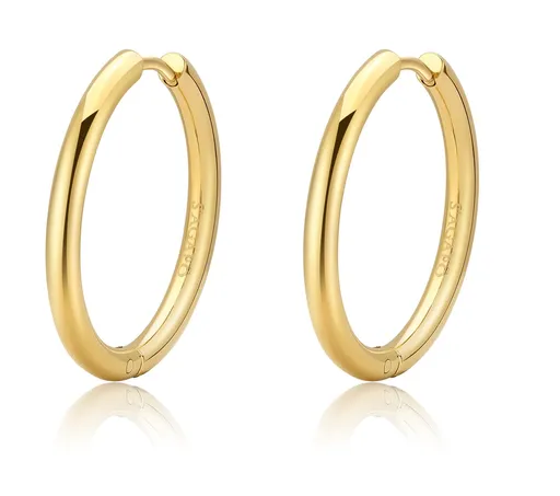 S'Agapõ Cercei rotunzi atemporali din oțel placați cu aur Chunky SHK72